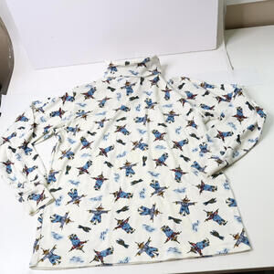 VTG Scarecrow Turtleneck Top Sweater White AOP Fall Autumn Halloween Fall Gma‎ M